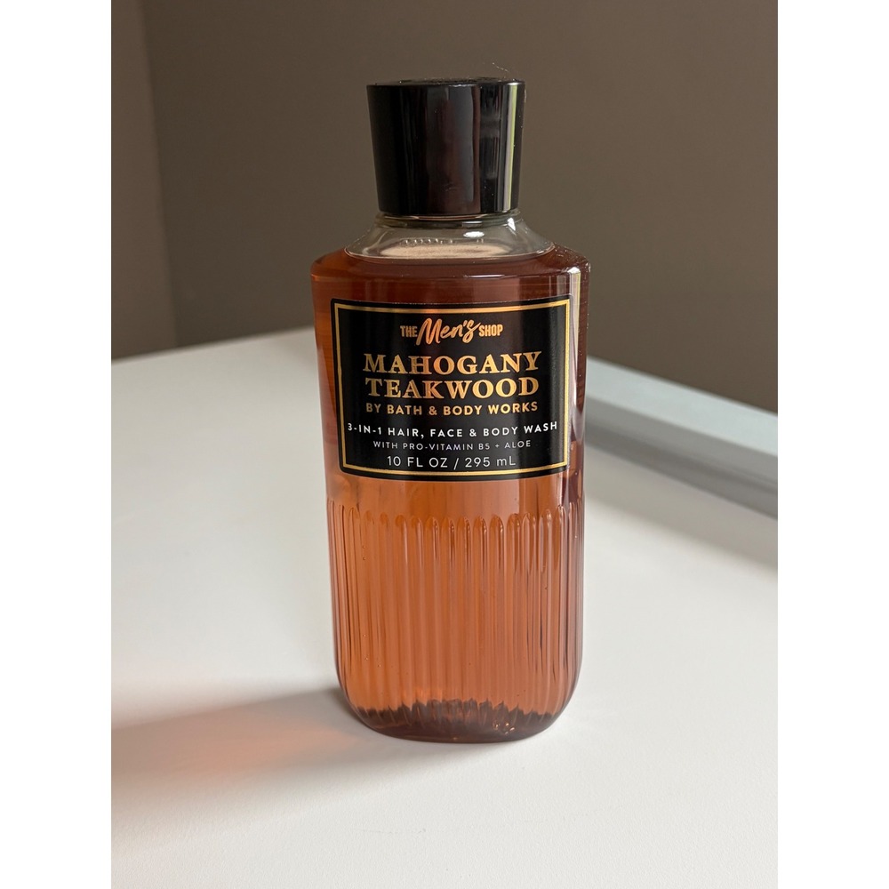 Bath & Body Works Mahogany Teakwood Mens 3-in-1 Hair Face Body Wash 10oz New